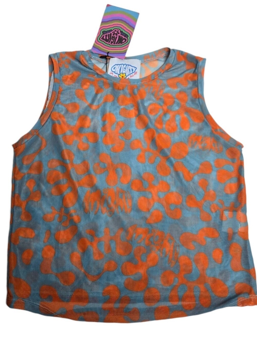 NEW OMighty orange and blue reef mesh baby tank top M‎